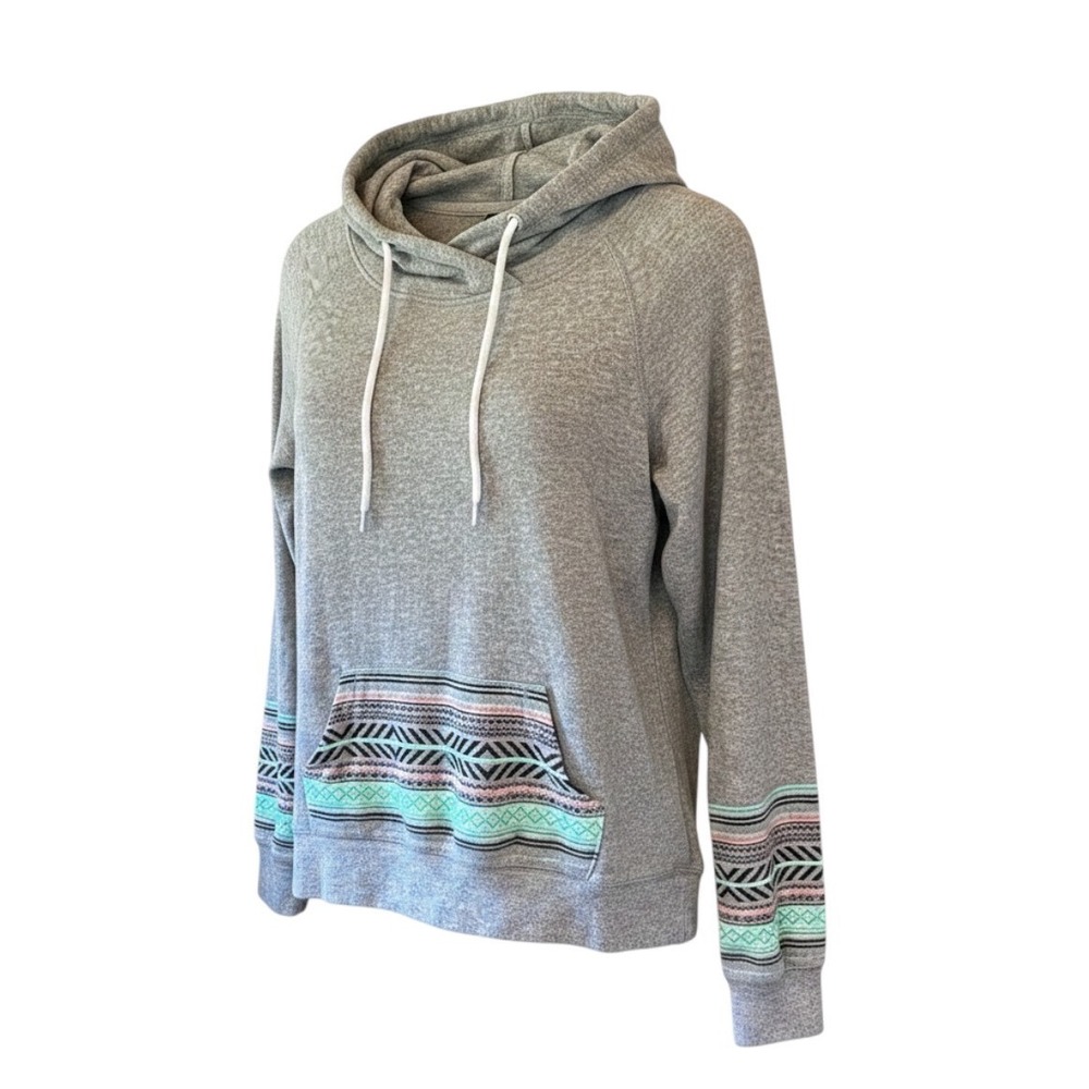 Empyre Womens Gray Southwestern Tribal Print Hoodie Sweatshirt M Heathered‎ Soft